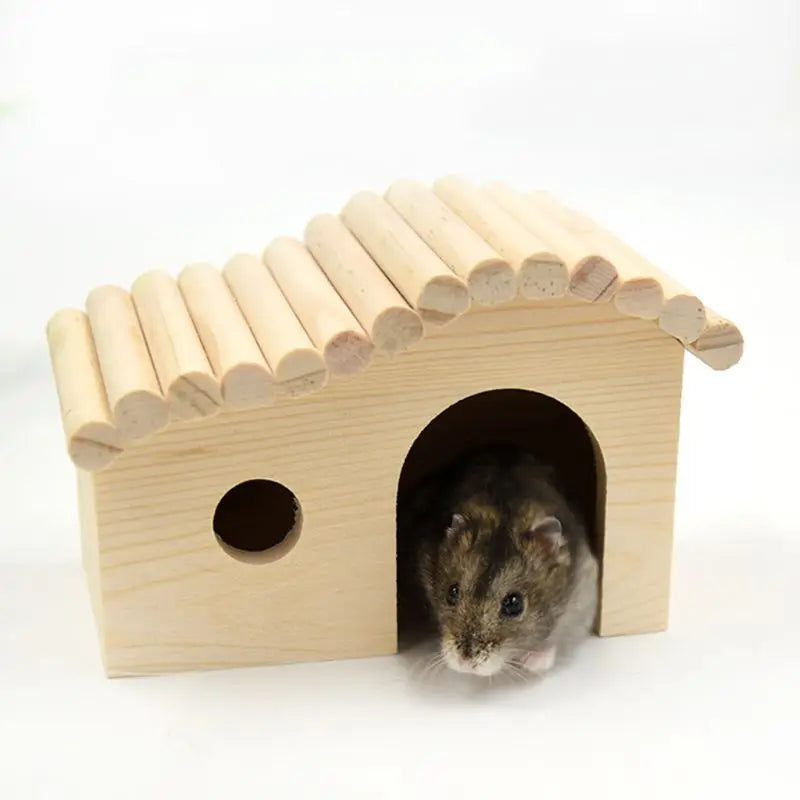 Houten hamster schuilplaats voor kleine dieren Dwergmuis oefen speelgoed