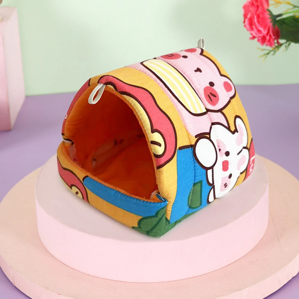 Cartoon Hamster House Hammock Small Animal Sleeping Bed Guinea Pig Rabbit Rat Winter Warm Houses And Habitats Chinchilla Nest