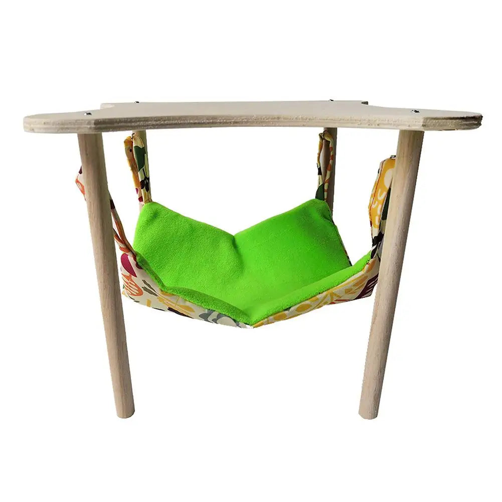 Double-Sided Hanging Hammock Bed Sleeping Nest With Wooden Stand For Guinea Pigs Chinchilla Rat Hamster Bunny Ferrets