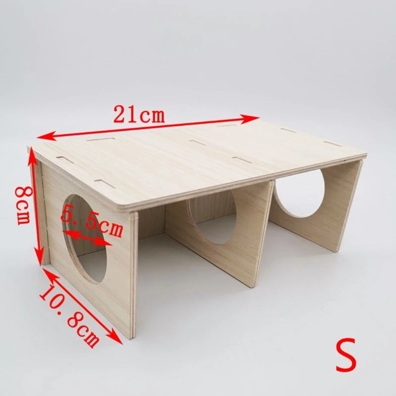 LXAF Natural Hamster Large Toy Guinea-Pigs Golden-Bear Wood Colorful Hamster House Small Pet Cage Toy Hamster Accessories