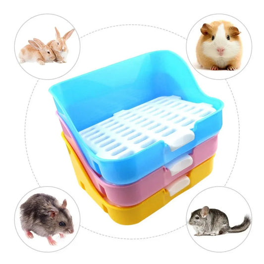 Hamster Guinea Pig Toilet Tray Box Durable Indoor Pet Puppy Rabbit Potty Training Toilet Doggy Training Potty with wall