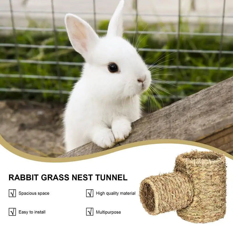 Pet Woven Tunnel Woven Nest Grass Tunnel For Pet Bunny Small Animals Houses Pet Play Furniture For Chinchillas Dutch Pig Guinea