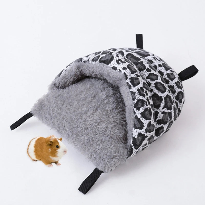 Guinea Pigs Bed Small Animal Warm House Hammock Plush Hideout Cage Accessories for Dwarf Rabbits Hamster Ferret