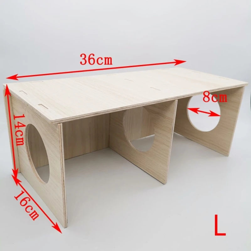 LXAF Natural Hamster Large Toy Guinea-Pigs Golden-Bear Wood Colorful Hamster House Small Pet Cage Toy Hamster Accessories