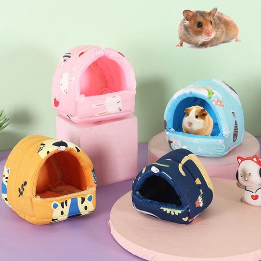Cartoon Hamster House Hammock Small Animal Sleeping Bed Guinea Pig Rabbit Rat Winter Warm Houses And Habitats Chinchilla Nest