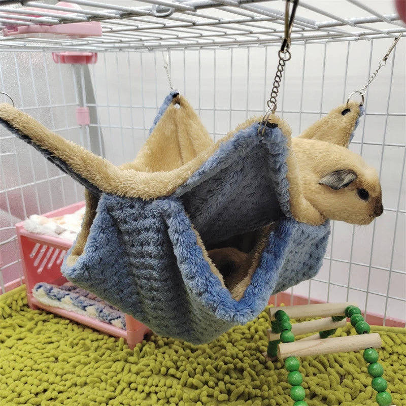 Hamster Hammock Hanging Double Thick Plush Bed Pet Nest Guinea Pig Ferret Squirrel Chinchilla Sleeping Bag Pets Supplies Winter