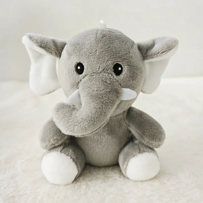 Mini Forest Animals Stuffed Plush Toy Sitting Lion Tiger Elephant Monkey Leopard Giraffe Doll Keychain For Kid Birthday Gifts