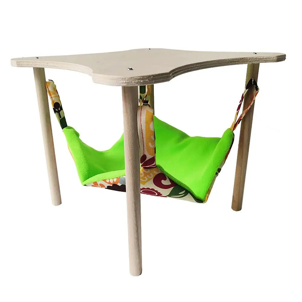 Double-Sided Hanging Hammock Bed Sleeping Nest With Wooden Stand For Guinea Pigs Chinchilla Rat Hamster Bunny Ferrets