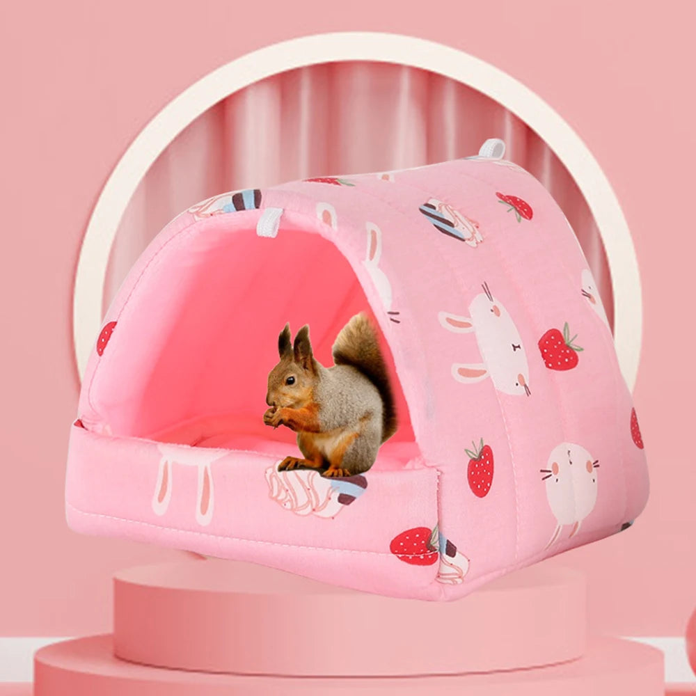 Cartoon Hamster House Hammock Small Animal Sleeping Bed Guinea Pig Rabbit Rat Winter Warm Houses And Habitats Chinchilla Nest