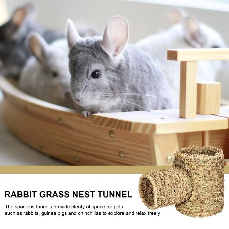 Pet Woven Tunnel Woven Nest Grass Tunnel For Pet Bunny Small Animals Houses Pet Play Furniture For Chinchillas Dutch Pig Guinea