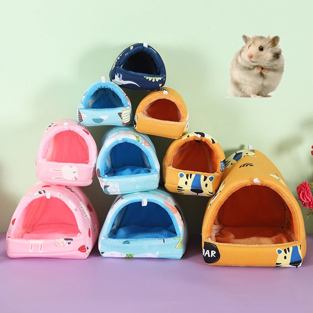 Cartoon Hamster House Hammock Small Animal Sleeping Bed Guinea Pig Rabbit Rat Winter Warm Houses And Habitats Chinchilla Nest