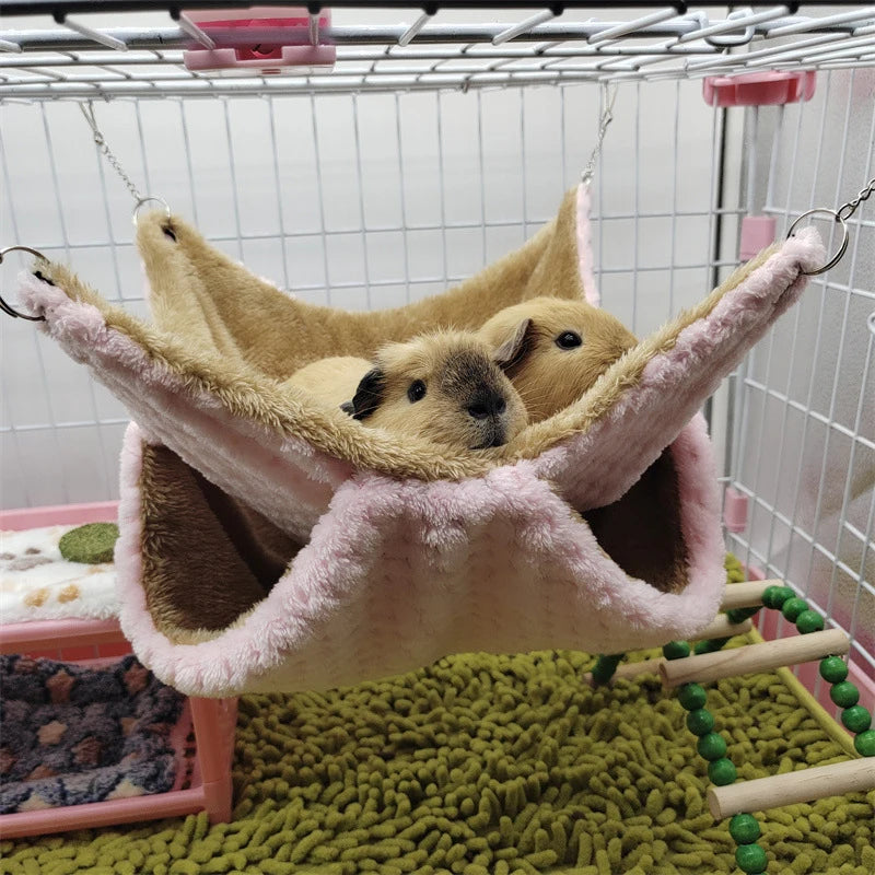 Hamster Hammock Hanging Double Thick Plush Bed Pet Nest Guinea Pig Ferret Squirrel Chinchilla Sleeping Bag Pets Supplies Winter