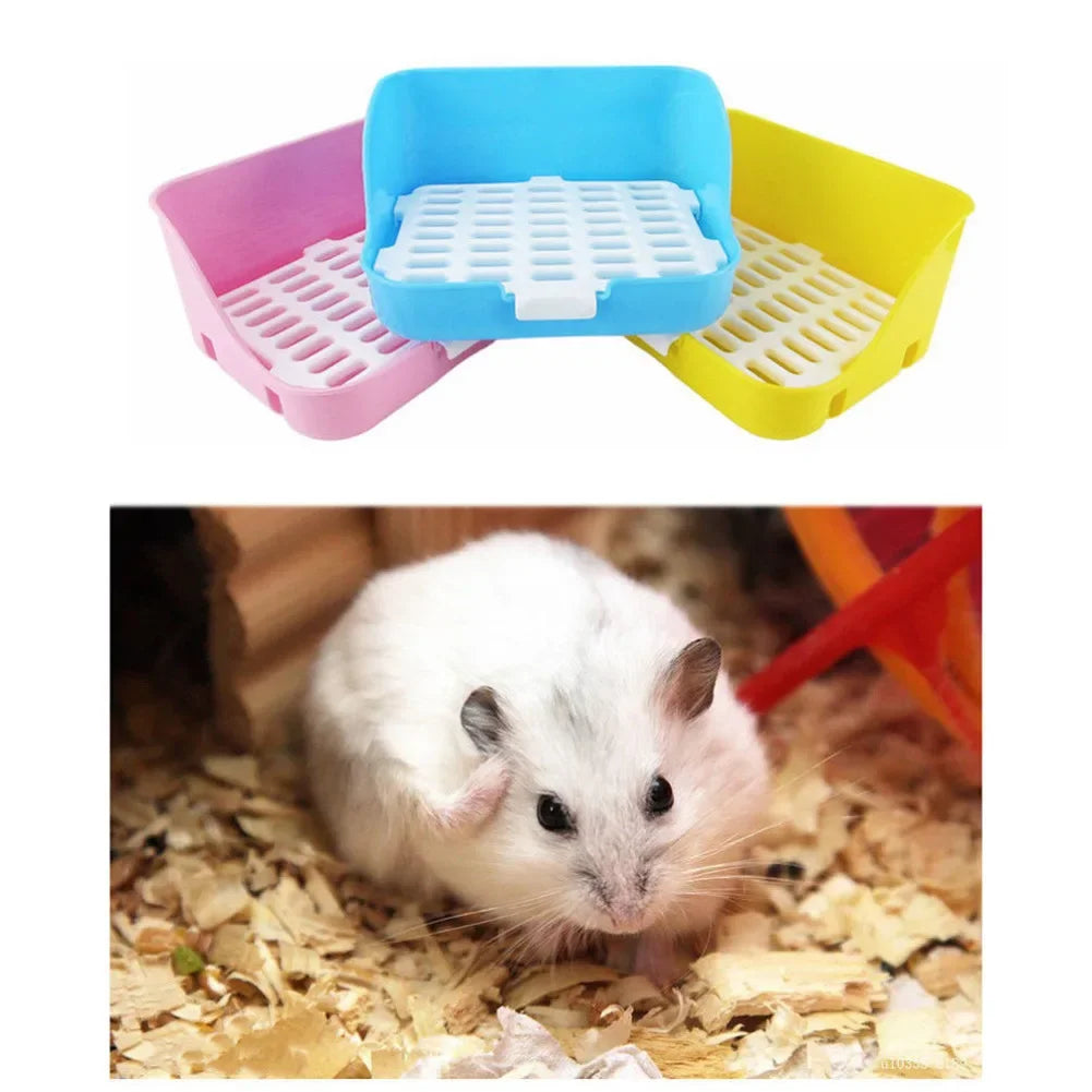 Hamster Guinea Pig Toilet Tray Box Durable Indoor Pet Puppy Rabbit Potty Training Toilet Doggy Training Potty with wall