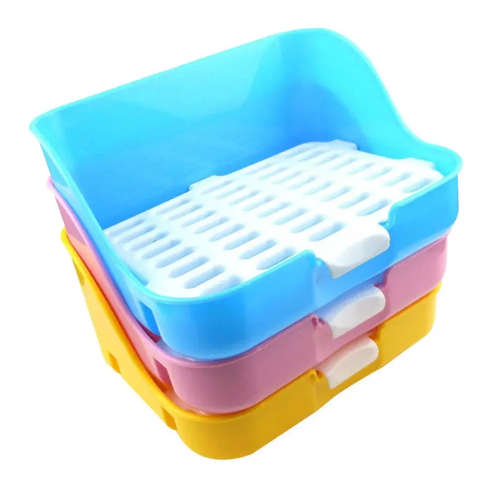 Hamster Guinea Pig Toilet Tray Box Durable Indoor Pet Puppy Rabbit Potty Training Toilet Doggy Training Potty with wall