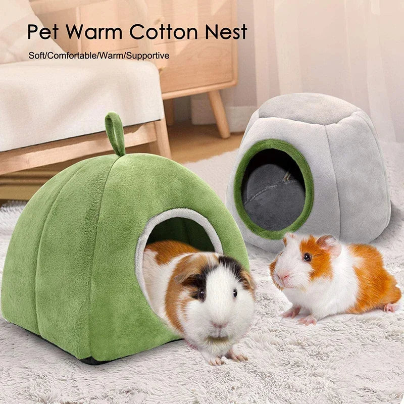 Guinea Pig house Hamster Hideout Large Cave Cotton House Small Animal Nest Winter Warm Pet Bed For Rodent/Guinea Pig/Rat