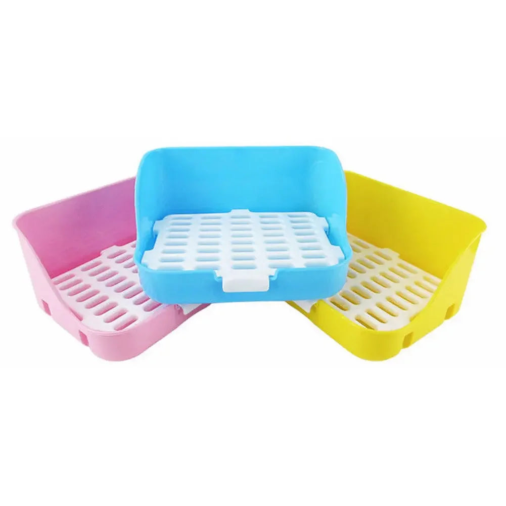 Hamster Guinea Pig Toilet Tray Box Durable Indoor Pet Puppy Rabbit Potty Training Toilet Doggy Training Potty with wall