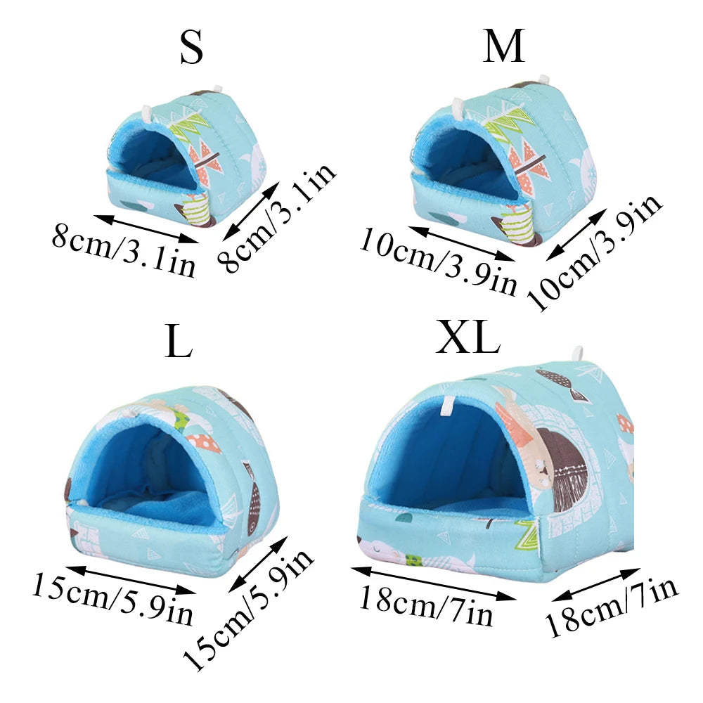 Cartoon Hamster House Hammock Small Animal Sleeping Bed Guinea Pig Rabbit Rat Winter Warm Houses And Habitats Chinchilla Nest