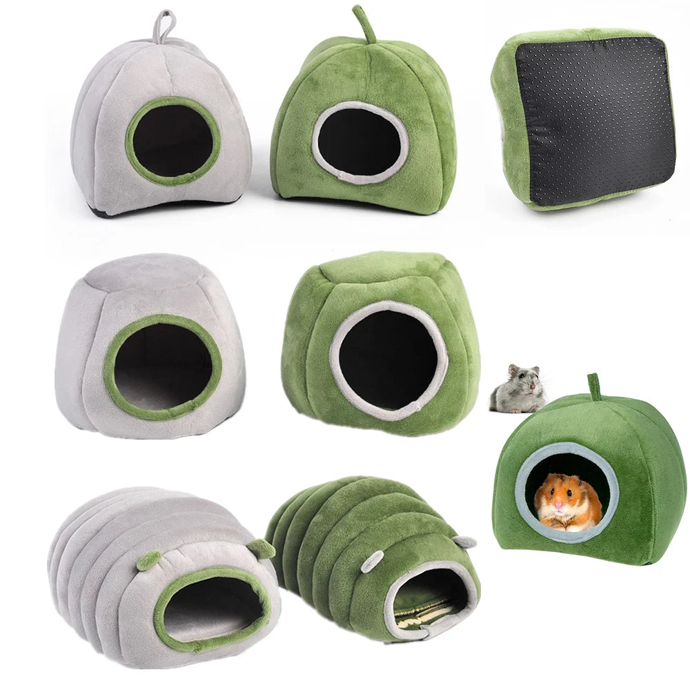 Guinea Pig house Hamster Hideout Large Cave Cotton House Small Animal Nest Winter Warm Pet Bed For Rodent/Guinea Pig/Rat