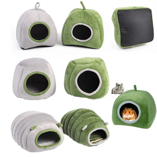 Guinea Pig house Hamster Hideout Large Cave Cotton House Small Animal Nest Winter Warm Pet Bed For Rodent/Guinea Pig/Rat