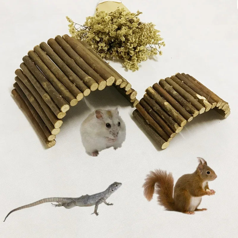 Small Pet Molar Willow Branch Rabbit Accessories Hamster Molar Supplies Totoro Climbing Ladder Fence Arch Bridge Toy