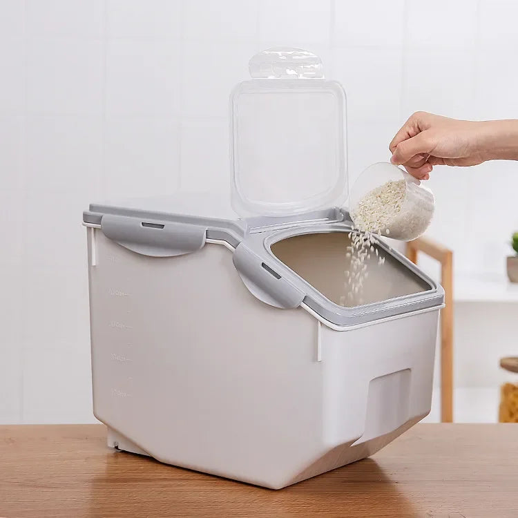 Rice Storage Box Dispenser Cereals Storage Jar Pet Food Container Insect-Proof Moisture-Proof Storage