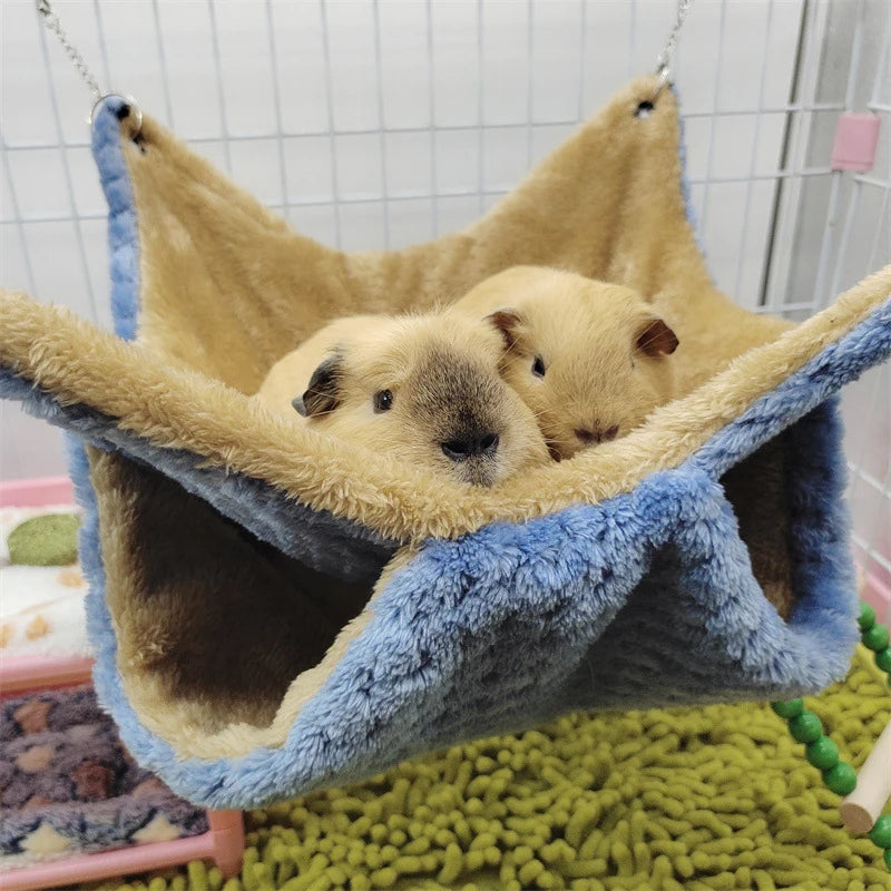 Hamster Hammock Hanging Double Thick Plush Bed Pet Nest Guinea Pig Ferret Squirrel Chinchilla Sleeping Bag Pets Supplies Winter