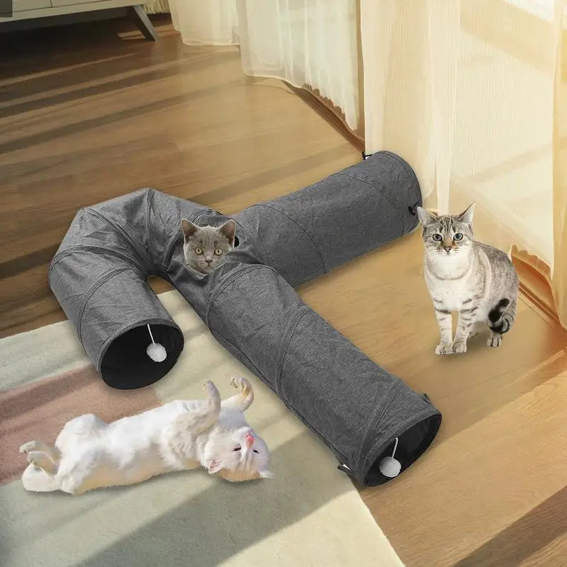 Collapsible Pet Tunnel For Indoor Cats Interactive Toys Kitten Scratch Resistant Hiding Training House Play Tube Drill Barrel