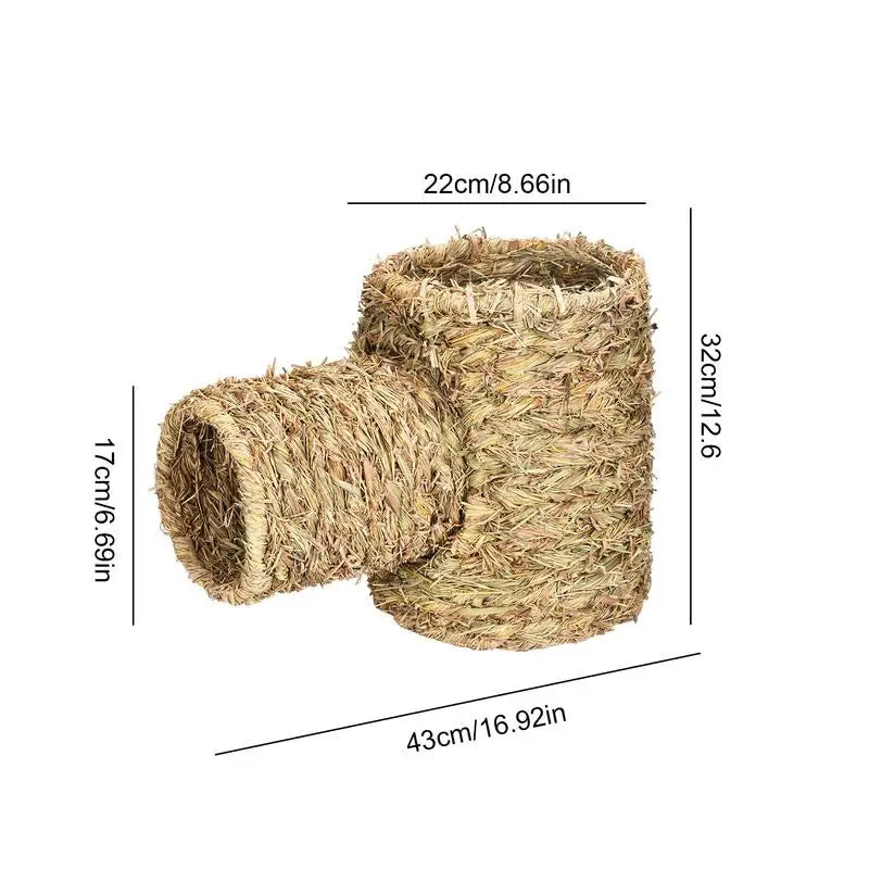 Pet Woven Tunnel Woven Nest Grass Tunnel For Pet Bunny Small Animals Houses Pet Play Furniture For Chinchillas Dutch Pig Guinea