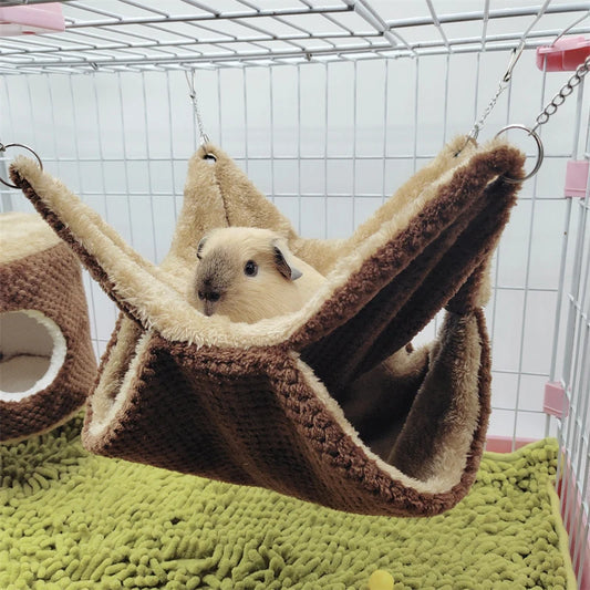 Hamster Hammock Hanging Double Thick Plush Bed Pet Nest Guinea Pig Ferret Squirrel Chinchilla Sleeping Bag Pets Supplies Winter